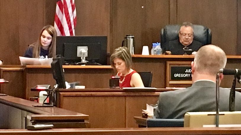 Kelsie Martin testified Tuesday in the murder trial of Ryan “Luke” St. John, who is accused of killing Martin’s son, Brayden Ferguson. MARK GOKAVI/Staff