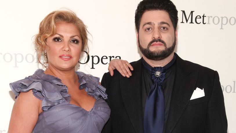 FILE - Anna Netrebko, left, and Yusif Eyvazov, right, attend The Metropolitan Opera's 50th anniversary at Lincoln Center celebration on Sunday, May 7, 2017, in New York. Netrebko and Eyvazov have separated. The couple, who married in 2015, say in a statement: “After 10 happy years together, we have made the difficult but amicable decision to separate.” (Photo by Andy Kropa/Invision/AP, File)