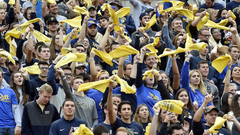 Pitt fans cheer on their team against Georgia Tech at Heinz Field. (Matt Freed/Pittsburgh Post-Gazette/TNS)