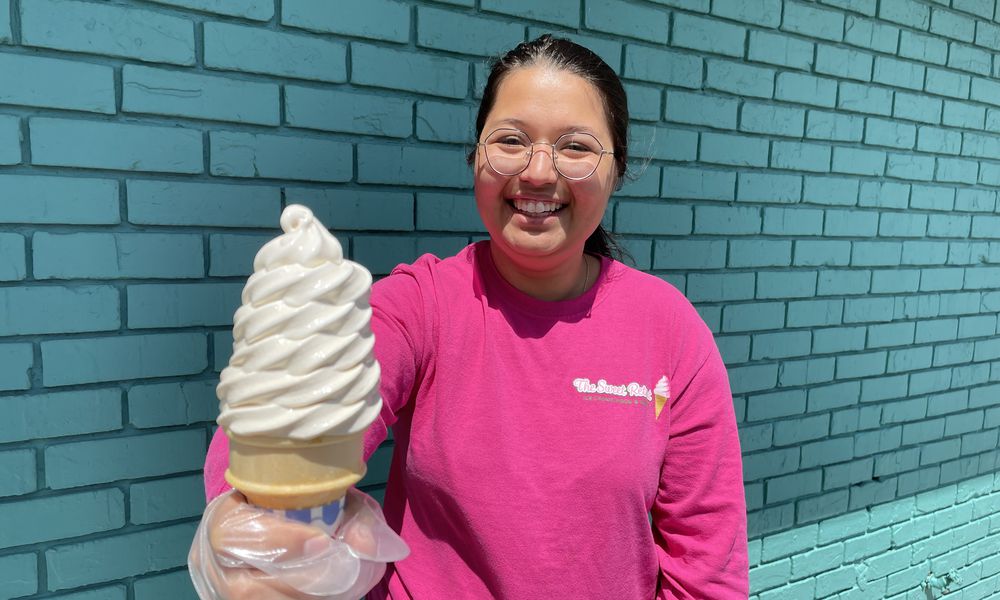 The Sweet Retreat is a seasonal ice cream shop located at 2613 Smithville Road in Dayton. Pictured is manager Isabel Dilger. NATALIE JONES/STAFF