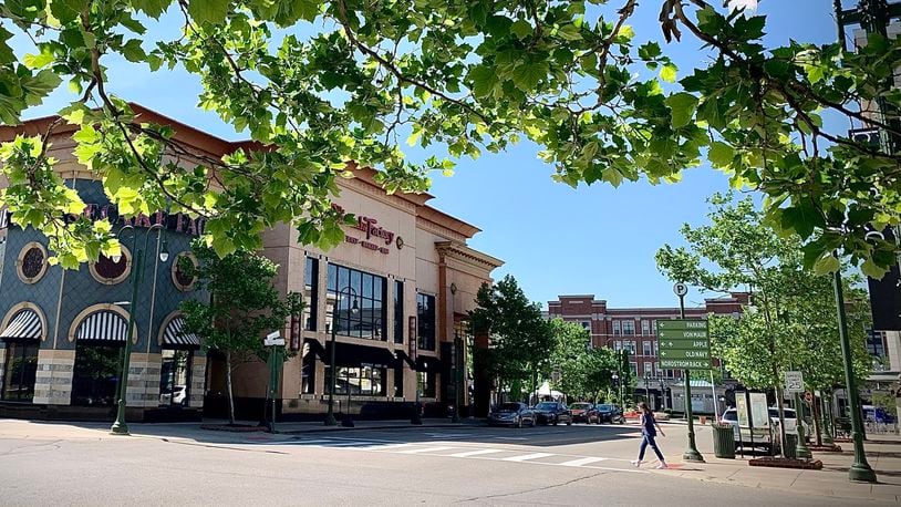 The Greene Town Center in Beavercreek lives up to its "green" name on a sunny Tuesday, May 16, 2024. MARSHALL GORBY / STAFF