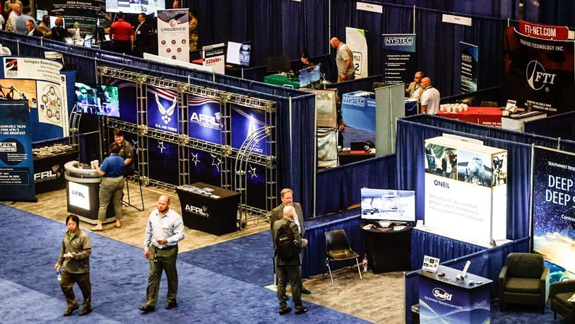 The Life Cycle Industry Days event was held at the Dayton Convention Center in July and early August 2023. The event connects the defense industry to the people at Wright Patterson Air Force Base. JIM NOELKER/STAFF