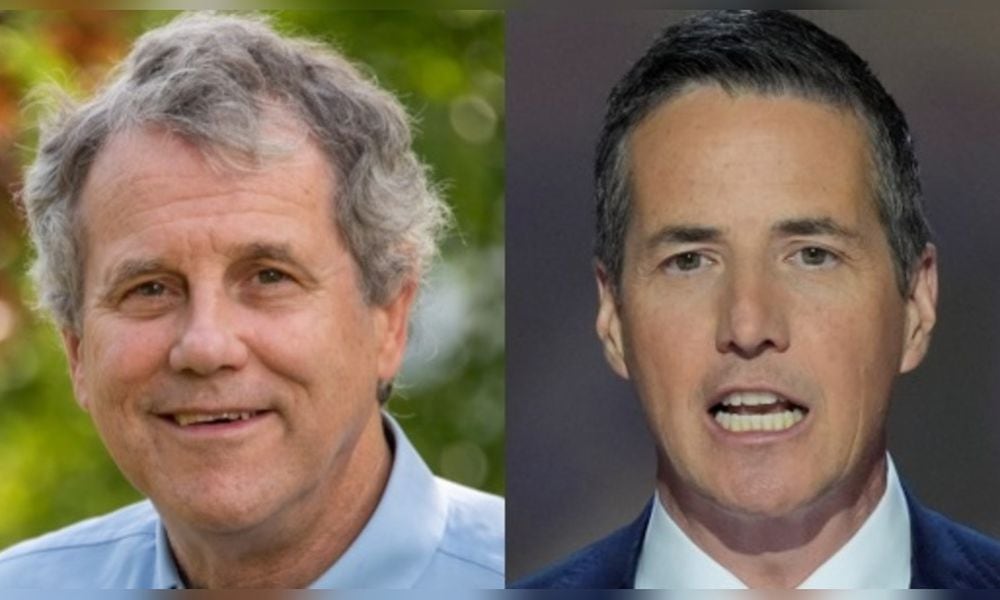 U.S. Sen. Sherrod Brown, D-Ohio, (left) and Bernie Moreno, a Republican businessman from Westlake, (right) are running for U.S. Senate in Ohio.