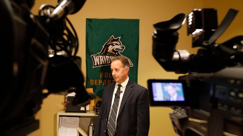 David Finnie, Wright State University police chief, remined students, staff and faculty on Monday that they are not allowed to carry guns on campus. CHRIS STEWART / STAFF