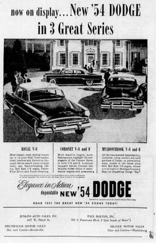 1950s Car advertisement vintage pages