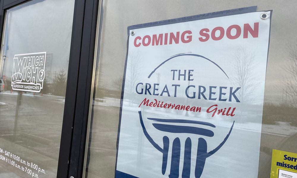 The Great Greek Mediterranean Grill is coming soon to the former location of Which Wich Superior Sandwiches at 5409 Cornerstone N. Blvd. in Centerville. NATALIE JONES/STAFF