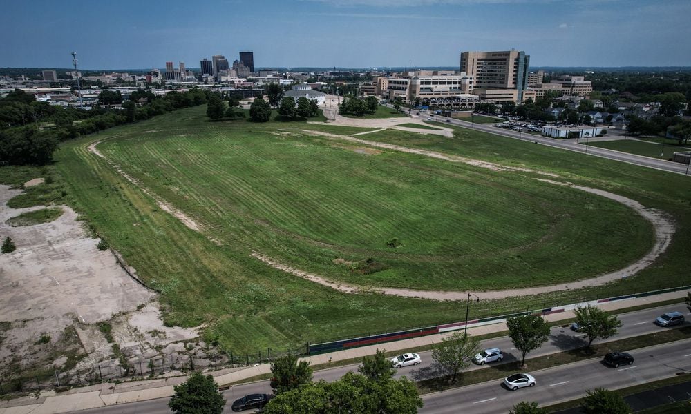 The old Montgomery County fairground land sits undeveloped after the fair moved to a new site in Jefferson Township in 2018. JIM NOELKER/STAFF