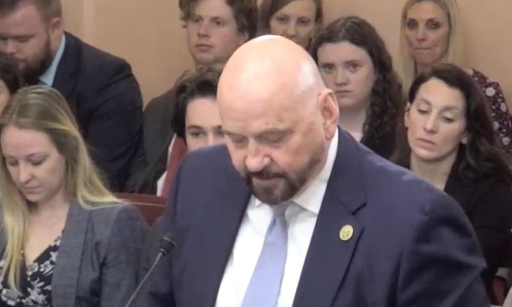 State Rep. Tom Young (R-Washington Twp.), who is sponsoring H.B. 92 with State Rep. Nick Santucci (R-Howland Township), speaks before the House Public Health Policy Committee on Wednesday, May 15, 2024. COURTESY OF THE OHIO CHANNEL