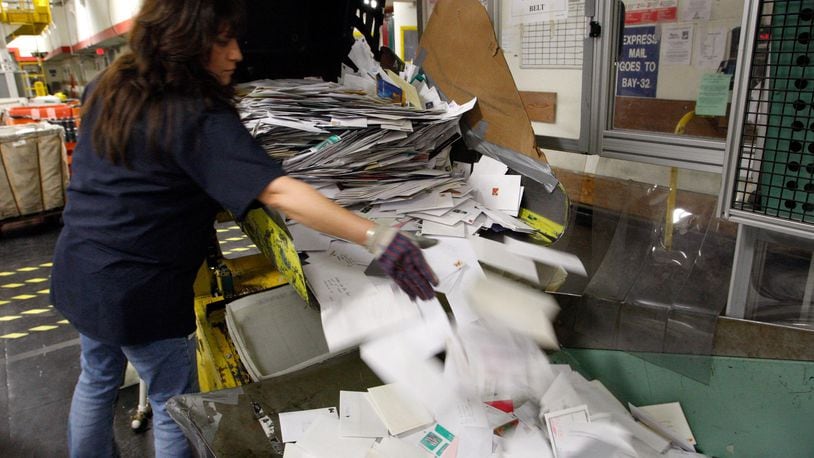 Bins of mail were found on a New Jersey highway Sunday.