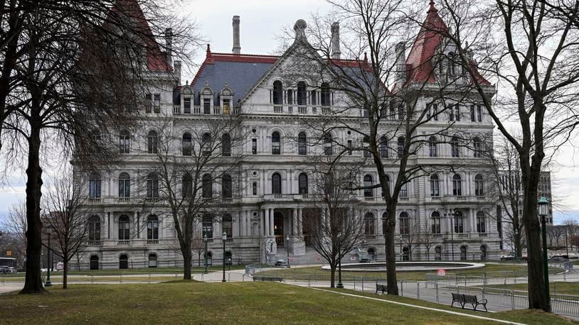 FILE - View of the New York state Capitol, Jan. 5, 2022, in Albany, N.Y. (AP Photo/Hans Pennink, File)