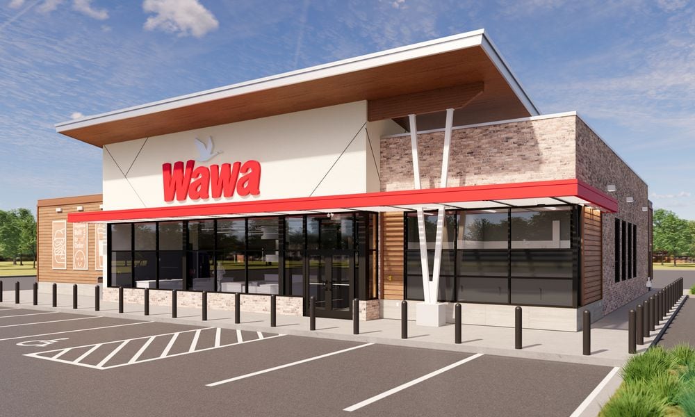 Miami Twp. trustees recently approved a development plan for a 5,919-square-foot Wawa convenience store/food along Springboro Pike, at the northeast corner of Miami Village Drive. The store, which will feature six gas pumps and 37 parking spaces, is slated to break ground this year and open in fall 2025. CONTRIBUTED ILLUSTRATION/WAWA