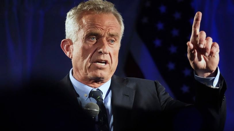 Independent presidential candidate Robert F. Kennedy Jr. speaks during a campaign event, Tuesday, Nov. 14, 2023, in Columbia, S.C. Kennedy was soliciting signatures in support of getting his name on the ballot for the 2024 general election. (AP Photo/Meg Kinnard)
