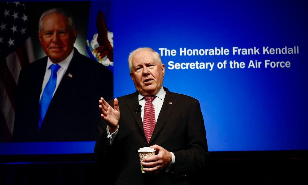 Air Force Secretary Frank Kendall delivers the Air Force Life Cycle Industry Days keynote Tuesday July 30, 2024 at the Dayton Convention Center. MARSHALL GORBY/STAFF