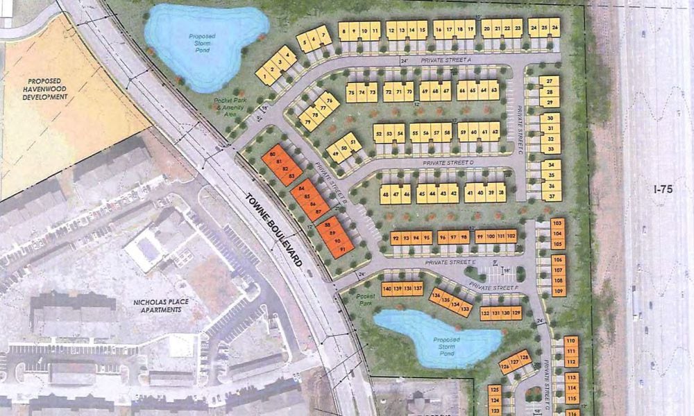 Maple Ridge, a 140 single family residential development, is proposed on Towne Boulevard in Middletown. MIDDLETOWN STAFF REPORT