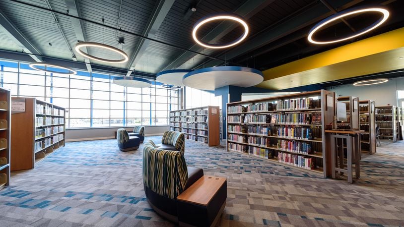 Step inside the newly completed Dayton Metro Library Huber Heights Branch, located at 6243 Brandt Pike. The new 27,000 square foot building, the second largest in the Dayton Metro Library system, is replacing the former library location at 6160 Chambersburg Rd. A grand opening celebration will take place today, June 2, 2023 from 3-6 p.m. with normal hours resuming on Monday, June 5. TOM GILLIAM / CONTRIBUTING PHOTOGRAPHER