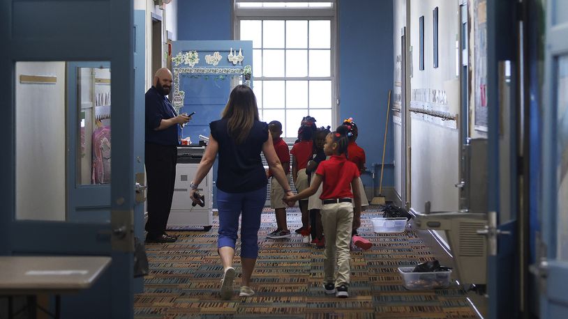 Students going to classes on the first day of school Thursday, Aug. 8, 2024 at DECA Prep School. MARSHALL GORBY\STAFF