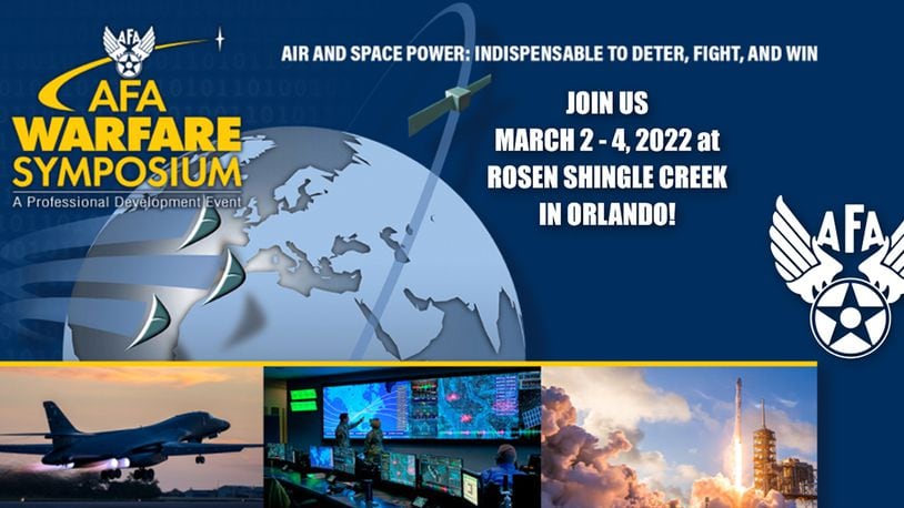 The Air Force Research Laboratory will showcase programs and technologies in several areas, including space, weapons, biotechnology and command and control, plus avenues for sharing ideas or capabilities with the lab during the Air Force Association’s Warfare Symposium in Orlando, Florida, March 2-4. CONTRIBUTED GRAPHIC