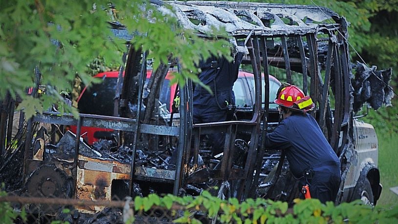 Arson investigators were on the scene of a fatal motor home fire on Valley Street in Dayton on Monday, Aug. 31, 2020. MARSHALL GORBY/STAFF