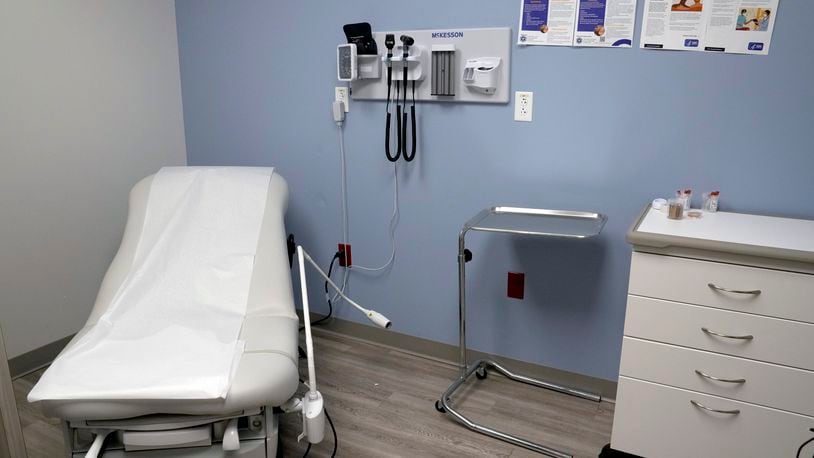 FILE - An exam room is seen inside a Planned Parenthood on March 10, 2023. The Ohio Department of Health released its annual abortion report Oct. 1, 2024, showing a 19% increase in abortions in Ohio in 2023 over 2022. In 2022, the state experienced a 15% decrease in abortions compared to 2021. For 11 weeks following the end of Roe v. Wade, Ohio was under a six-week abortion ban in 2022, likely contributing to that decrease experienced in 2022. (AP Photo/Jeff Roberson, File)