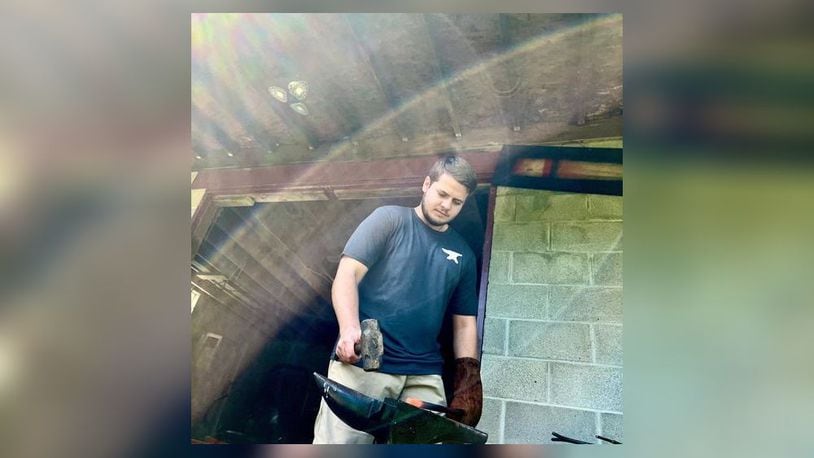 University of Dayton student Lucas Terry is a blacksmith/bladesmith who recently competed on "Forged in Fire" on the History Channel. CONTRIBUTED