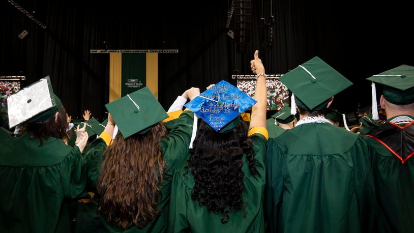 Wright State University students, families, faculty and staff celebrated the spring graduation ceremony at the Nutter Center, Saturday, April 27, 2024.

ERIN PENCE PHOTOS / Wright State U.