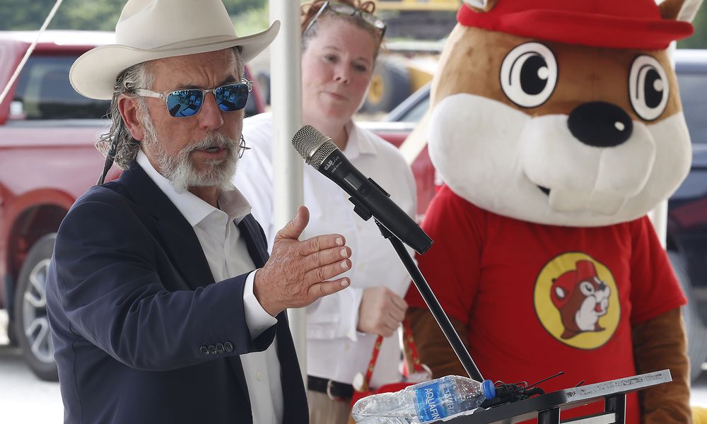 Buc-ee's founder Arch âBeaverâ Aplin at the ground breaking ceremony for Ohio's first Buc-ee's being built in Huber Heights at the intersection of Ohio Route 235 and Interstate 70 Thursday, August 8, 2024. BILL LACKEY/STAFF