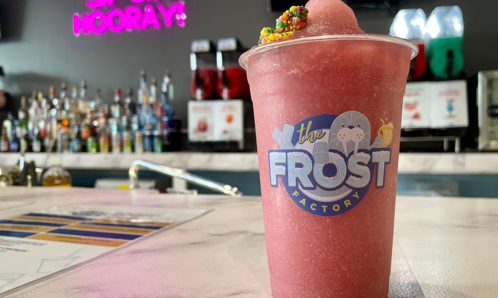 The Frost Factory, a boutique bar with boozy slushies, cocktails, shots and more, is now open at Austin Landing. NATALIE JONES/STAFF