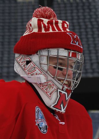 Miami Hockey Practices at Soldier Field