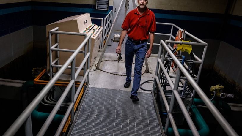 West Carrollton service director Rich Norton walks in the sand filter room which will be apart of the $8.8 million upgrade to its water treatment plant. Jim Noelker/Staff
