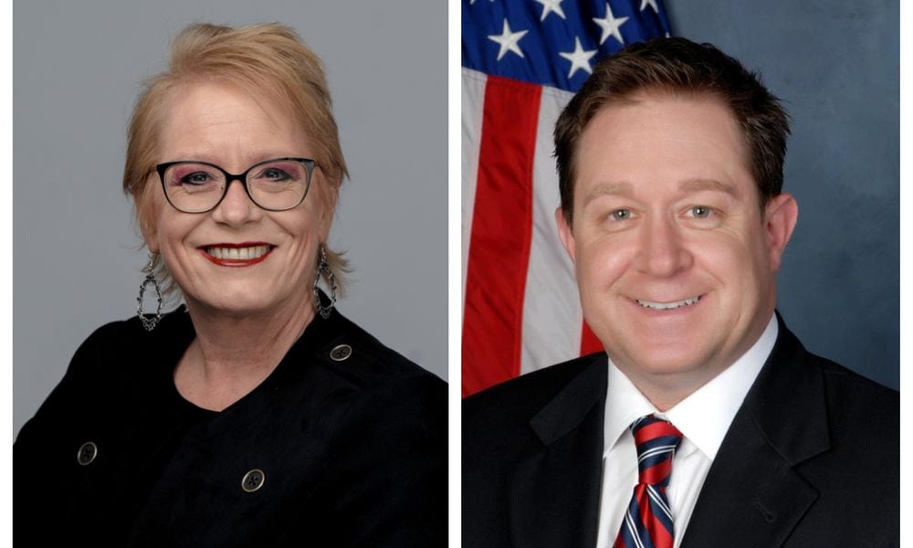 Challenger Lynn Cooper and incumbent Mike Foley are vying for the Montgomery County Clerk of Courts seat. Photos provided.