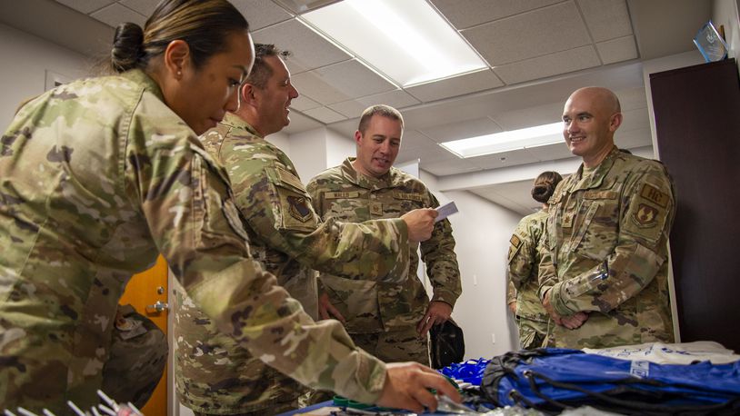 Airmen attend an open house for the newly opened Resiliency Center on Wright-Patterson Air Force Base, July 15, 2024. (U.S. Air Force photo by Matthew Fink)