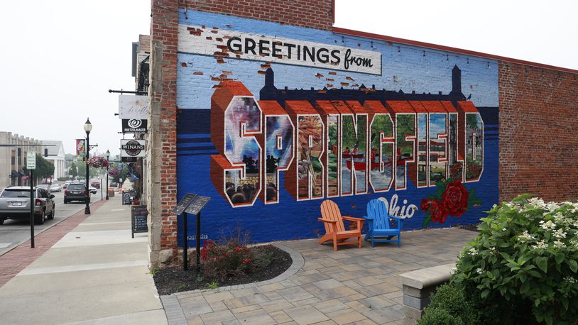 The Greetings from Springfield mural along Fountain Avenue. BILL LACKEY/STAFF