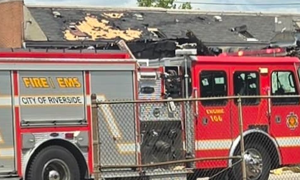 Fire crews responded to a Dollar General that was destroyed by fire Aug. 11, 2024. RIVERSIDE CHAMBER OF COMMERCE/FACEBOOK