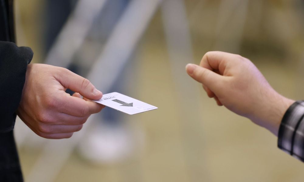 People came to vote on the first day of early voting Tuesday, Oct. 8, 2024 at Butler County Board of Elections in Hamilton. NICK GRAHAM/STAFF