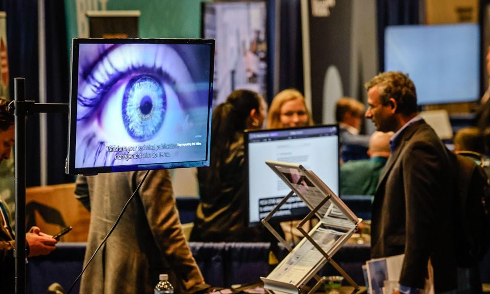 Dozens of defense industry vendors are showing-off their products at the Life Cycle Industry Days held at the Dayton Convention Center Monday and Tuesday. Many of the vendors products implement cutting edge technology. JIM NOELKER/STAFF