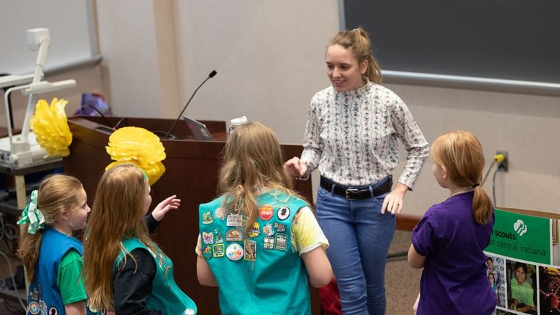 Serena Pisacano, an Earlham College sophomore, was selected to be on the cover of Girl Scouts' Lemonades and Lemon-Ups cookies. Photo courtesy Earlham College.