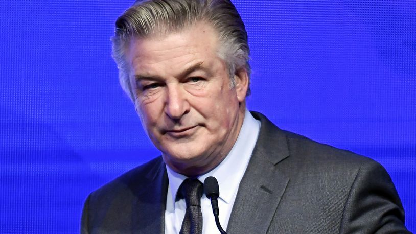 FILE - Alec Baldwin emcees the Robert F. Kennedy Human Rights Ripple of Hope Award Gala at New York Hilton Midtown on Dec. 9, 2021, in New York. A New Mexico judge is scheduled to consider at a Friday, June 21, 2024, hearing, whether to compel a movie set armorer to testify at actor Baldwin's involuntary manslaughter trial for the fatal shooting of a cinematographer during rehearsal for the Western movie “Rust.” (Photo by Evan Agostini/Invision/AP, File)