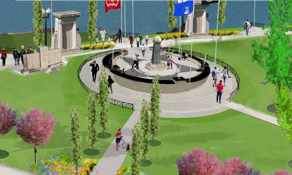 An artist's view of the proposed Honor Park looking from Edwin C. Moses Boulevard toward the Third Street bridge. Contributed