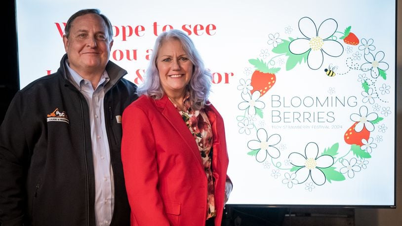 Francis and Jules Harris at 2024 Strawberry Festival kick off. Jules is the general chair of Troy's biggest annual event this year. CONTRIBUTED PHOTO
