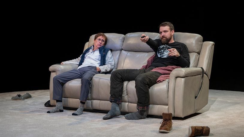 Laurie Metcalf (Sarah) and Micah Stock (Ethan) in the Steppenwolf Theatre Company's production of "Little Bear Ridge Road" in Chicago. PHOTO BY MICHAEL BROSILOW
