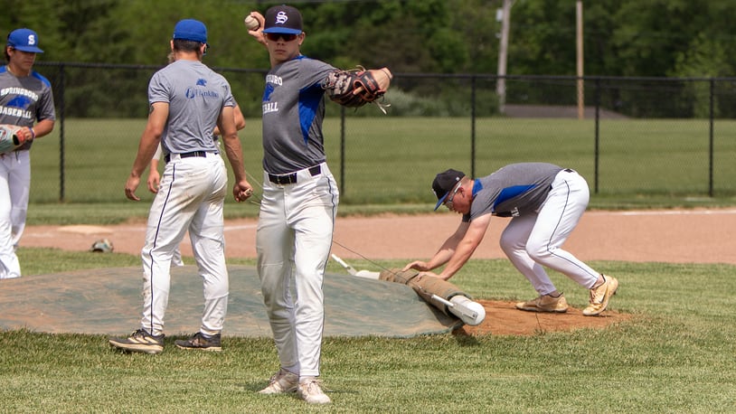 Luke Burroughs is one of three starting pitchers who have helped lead Springboro to a No. 1 tournament seed and a share of the GWOC championship. Jeff Gilbert/CONTRIBUTED