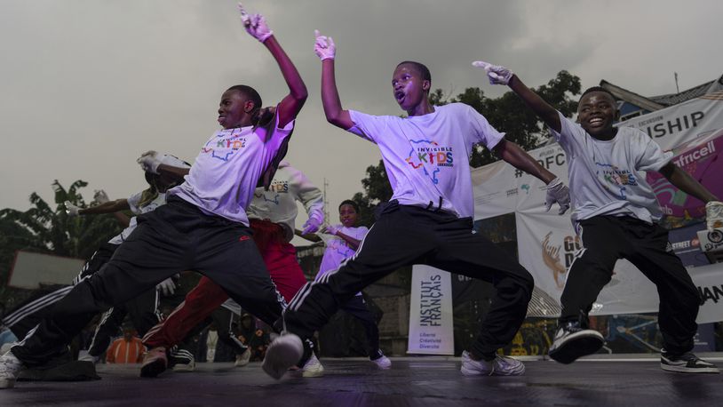 Dancers perform in Goma, Democratic Republic of the Congo, during the Goma Dance Festival, Saturday, June 15, 2024. The annual festival, which sees dancers from all over the world flocking to Goma, has been held in the city for the past seven years despite the ongoing attacks by rebel groups in the region. (AP Photo/Moses Sawasawa)