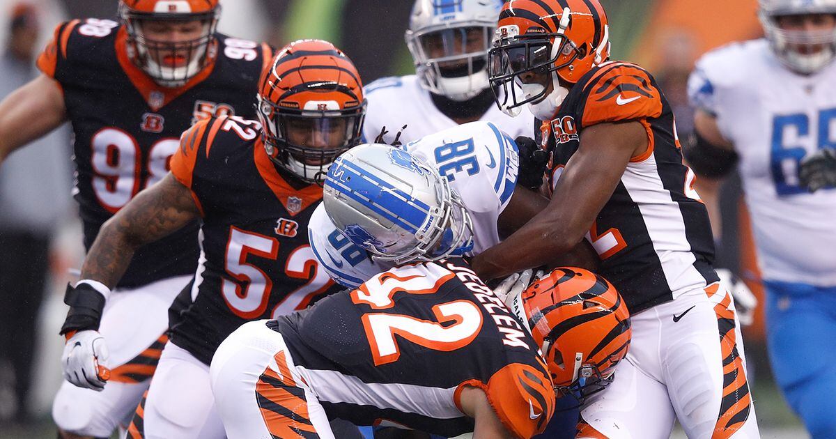 Cincinnati Bengals linebacker Brandon Bell stands on the field