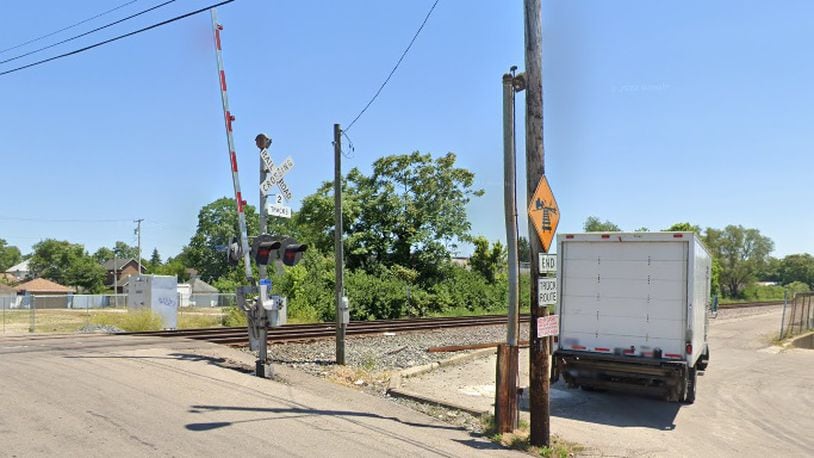 A view of the CSX railroad crossing on Chapel Road in Dayton. Courtesy Google