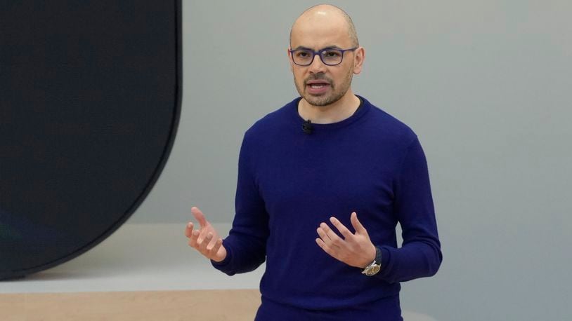 FILE - Demis Hassabis, CEO of DeepMind Technologies, speaks at a Google I/O event in Mountain View, Calif., Tuesday, May 14, 2024. (AP Photo/Jeff Chiu, File)