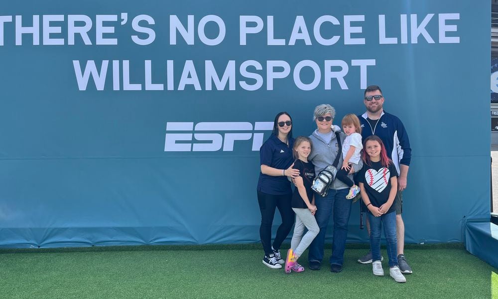 DJ Rose, top right, poses for a photo with his family at the Little League World Series in Williamsport, Pa. Contributed photo