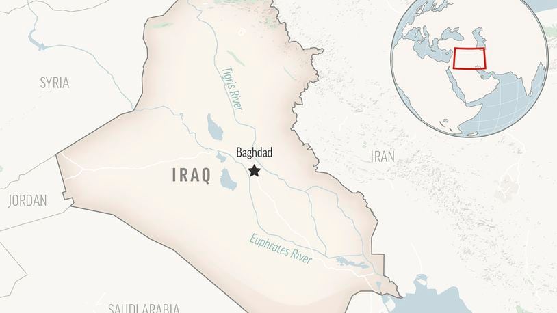 This is a locator map for Iraq with its capital, Baghdad. (AP Photo)