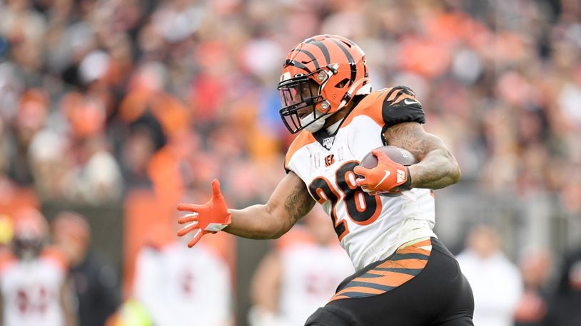 Cincinnati Bengals running back Joe Mixon (28) during the second