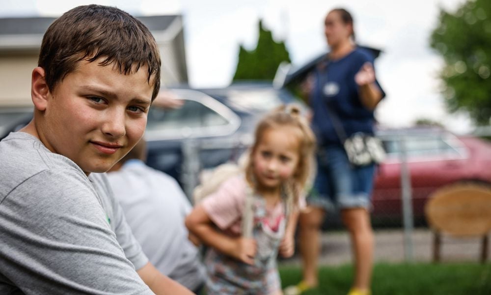 Howy Piatt, 9, was 4-years-old when the Memorial Day tornados damaged his Northridge neighborhood home. JIM NOELKER/STAFF