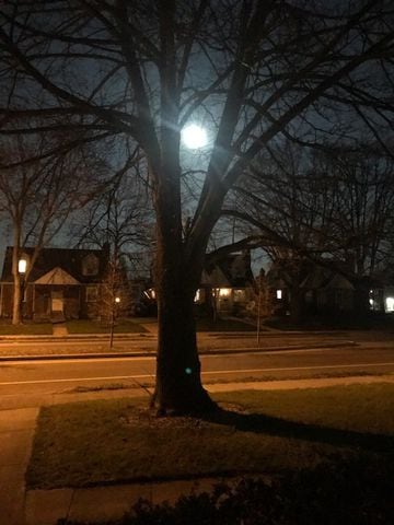 Pink supermoon above Miami Valley